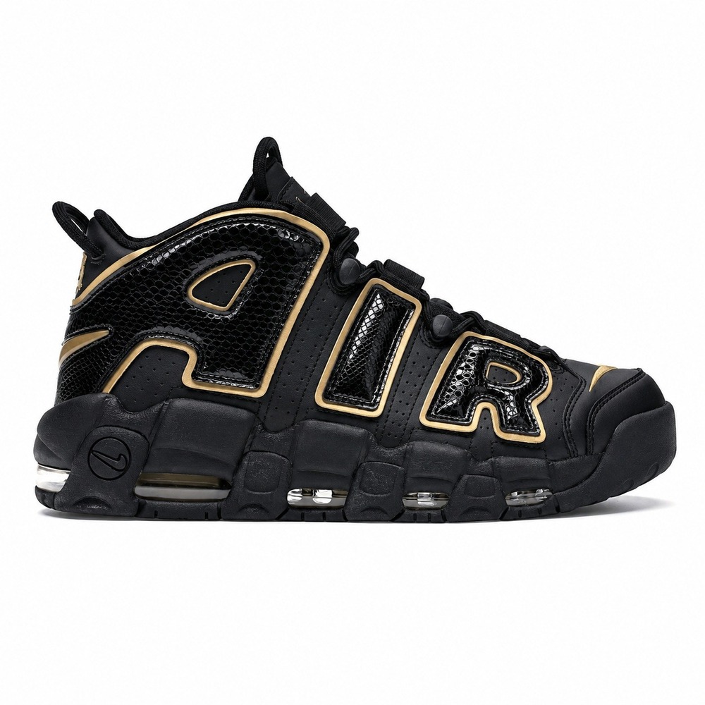 Nike Air More Uptempo Shoes Mens Size 10 France Black Metallic Gold AV3810-001